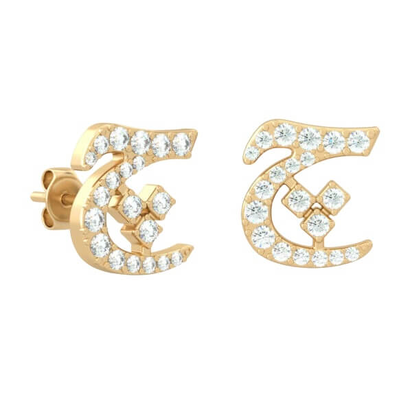 Boucles d'oreilles lettres arabes-Y