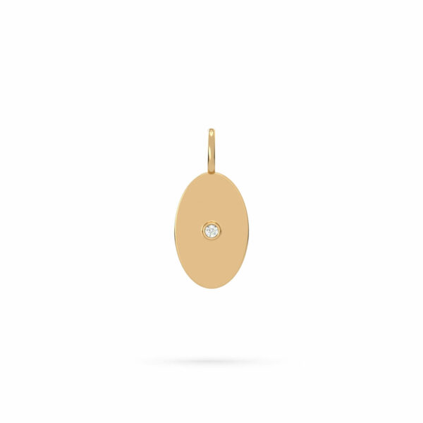 Charm Oval Solitaire 18K Gold and Diamonds