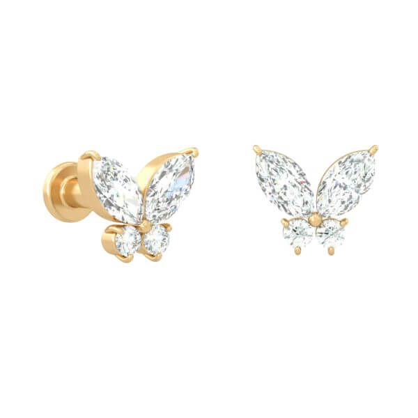 diamante-farfalla-orecchini-stud farfalla-orecchini-18k-oro