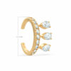 Diamant-Ohr-Manschette-Birne-Dreifach-18k-Gold