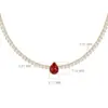 Collier tennis en pierres précieuses - RUBIS - taille Y