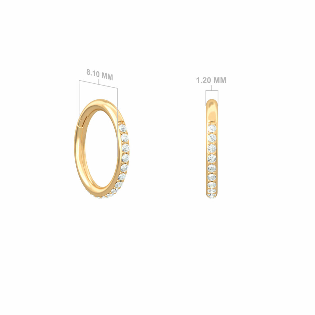 Orecchini A Cerchio Iced Out In Oro 14K Con Zirconi | OYOGAA – Piccoli Cerchi Rotondi Unisex, 13 Mm, Ipoallergenici E Luccicanti