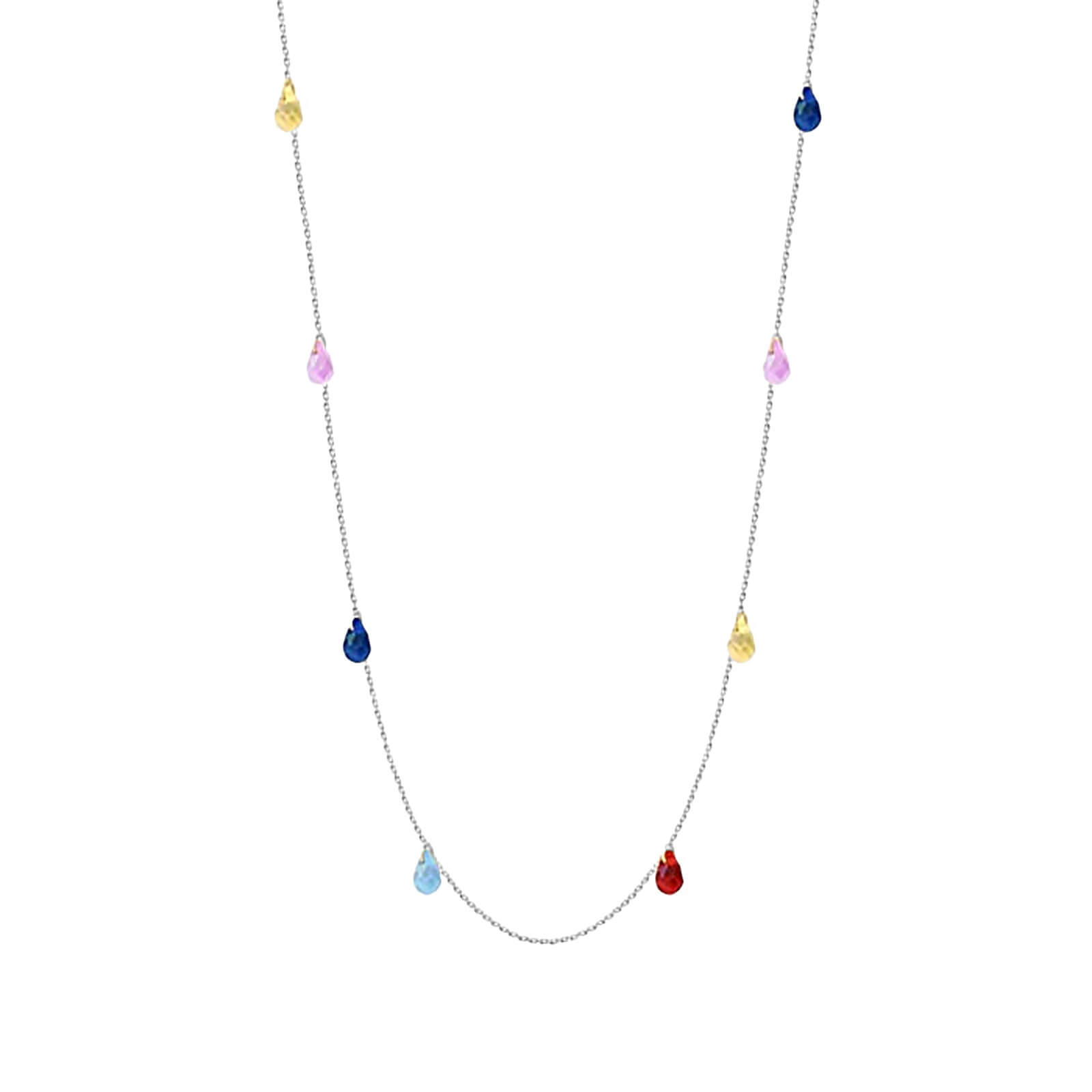 Collana in argento placcato oro con perle di indigolite