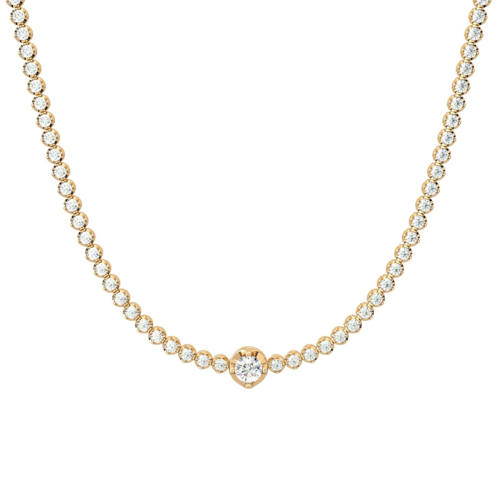 Scarlett Solitaire Diamond Tennis Necklace Aquae Jewels