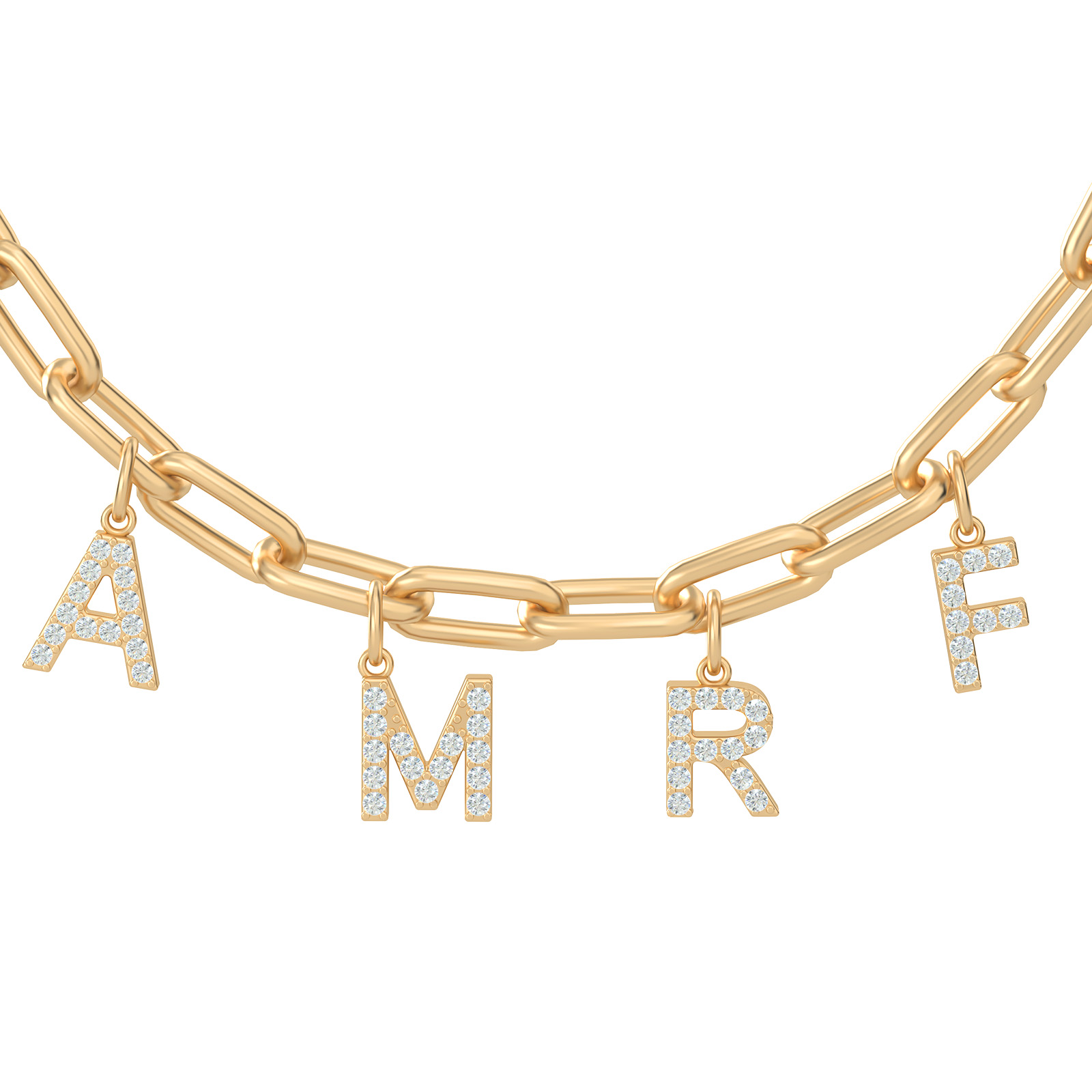 9ct Yellow Gold 'A' Initial Adjustable Letter Necklace 38/43cm