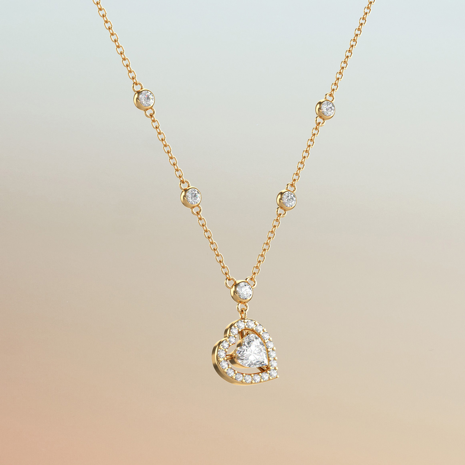 Fun transparent diamond hollowed out passion hanging neck