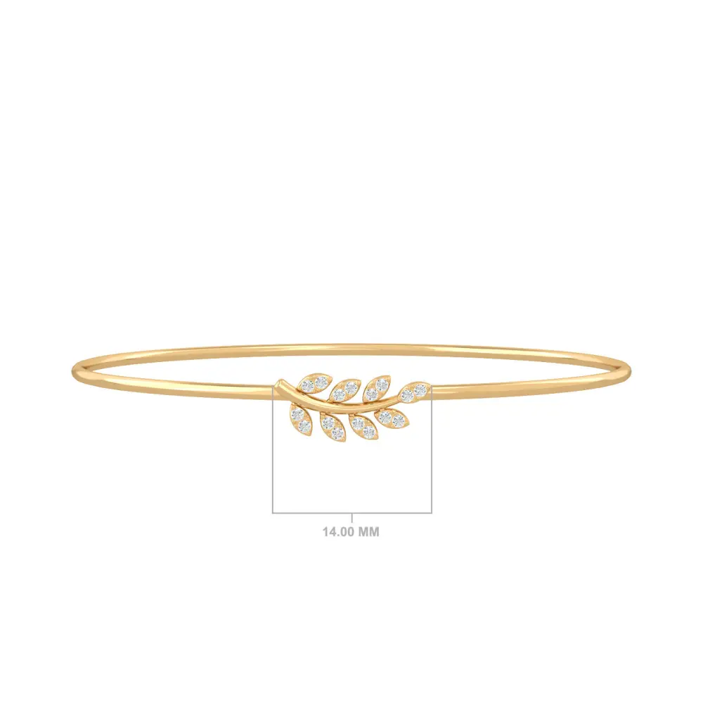 Bracciale Aperto A Foglia in Metallo Bracciale Regolabile Per Donne E