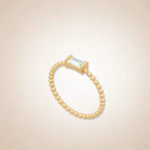 Bague à perles en diamant azur