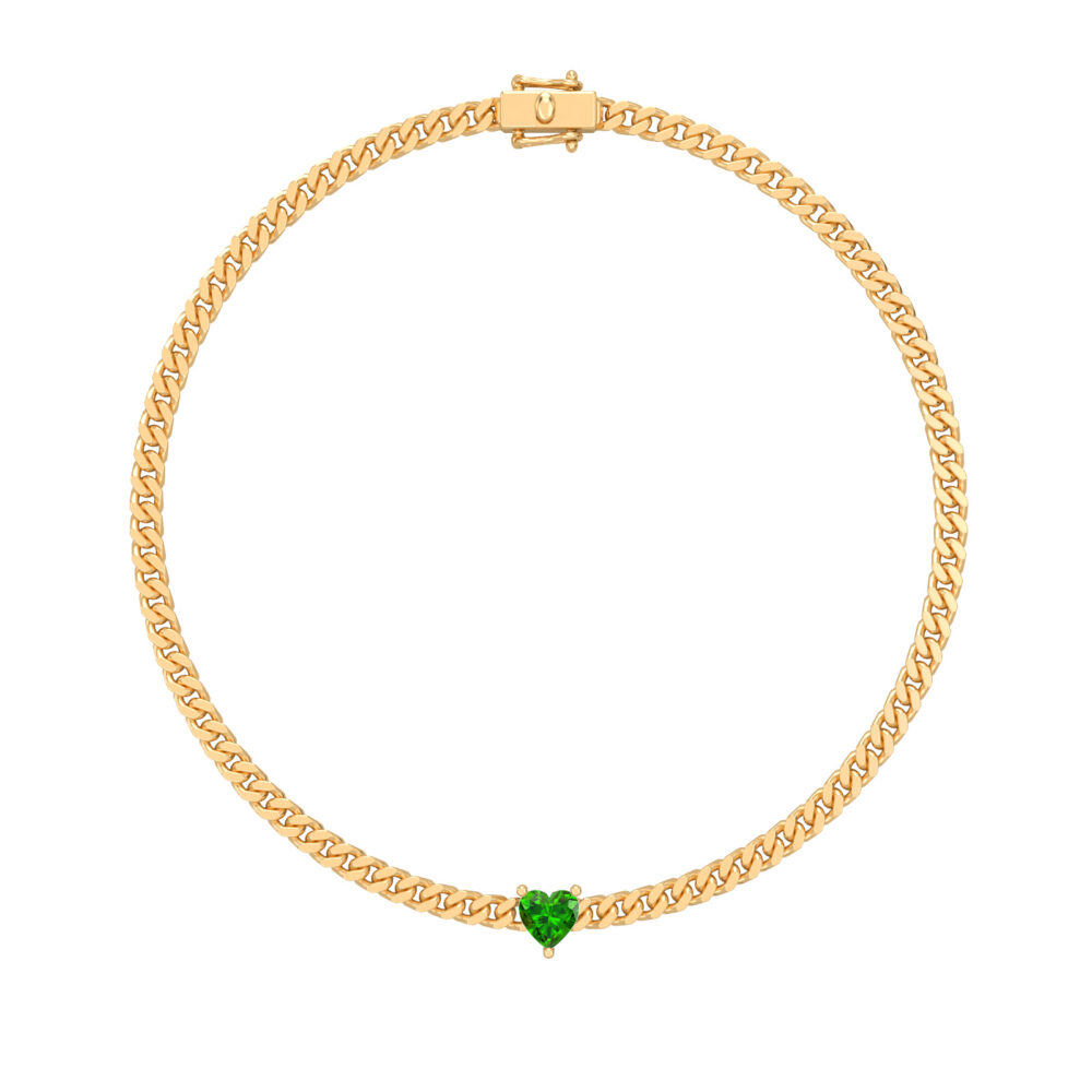 Bracelet Cuban Heart EMERALD Y