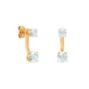 Double Diamond Stud Earrings