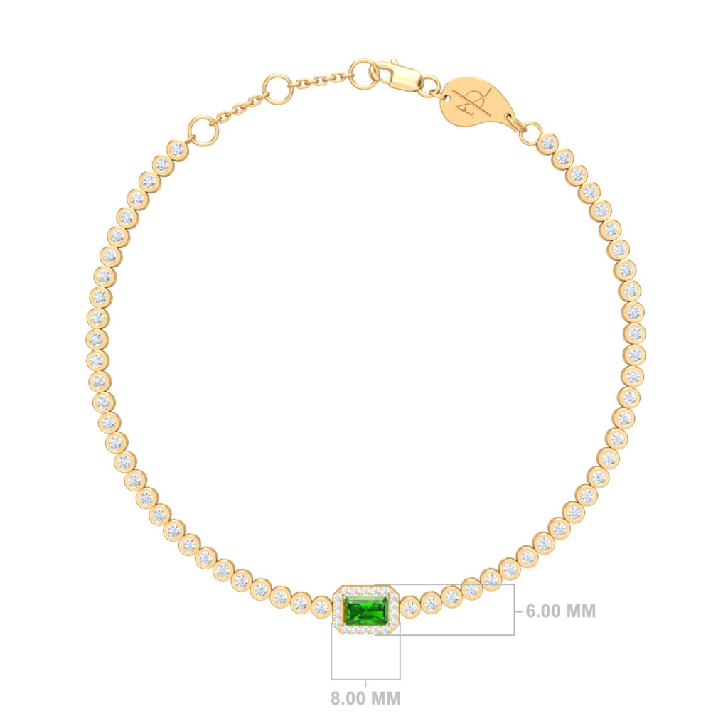 Cleopatra Premuim Precious Stone Bracelet - Yellow Gold - Sapphire