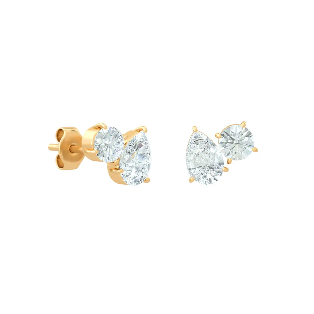 Earrings Stud Round-Pear PAIR Y