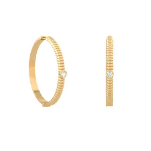 Hermes Heart Tall Hoop Earrings
