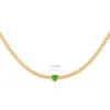 Cuban Heart Choker EMERALD Y SIZE