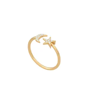 Moon and Star Ring