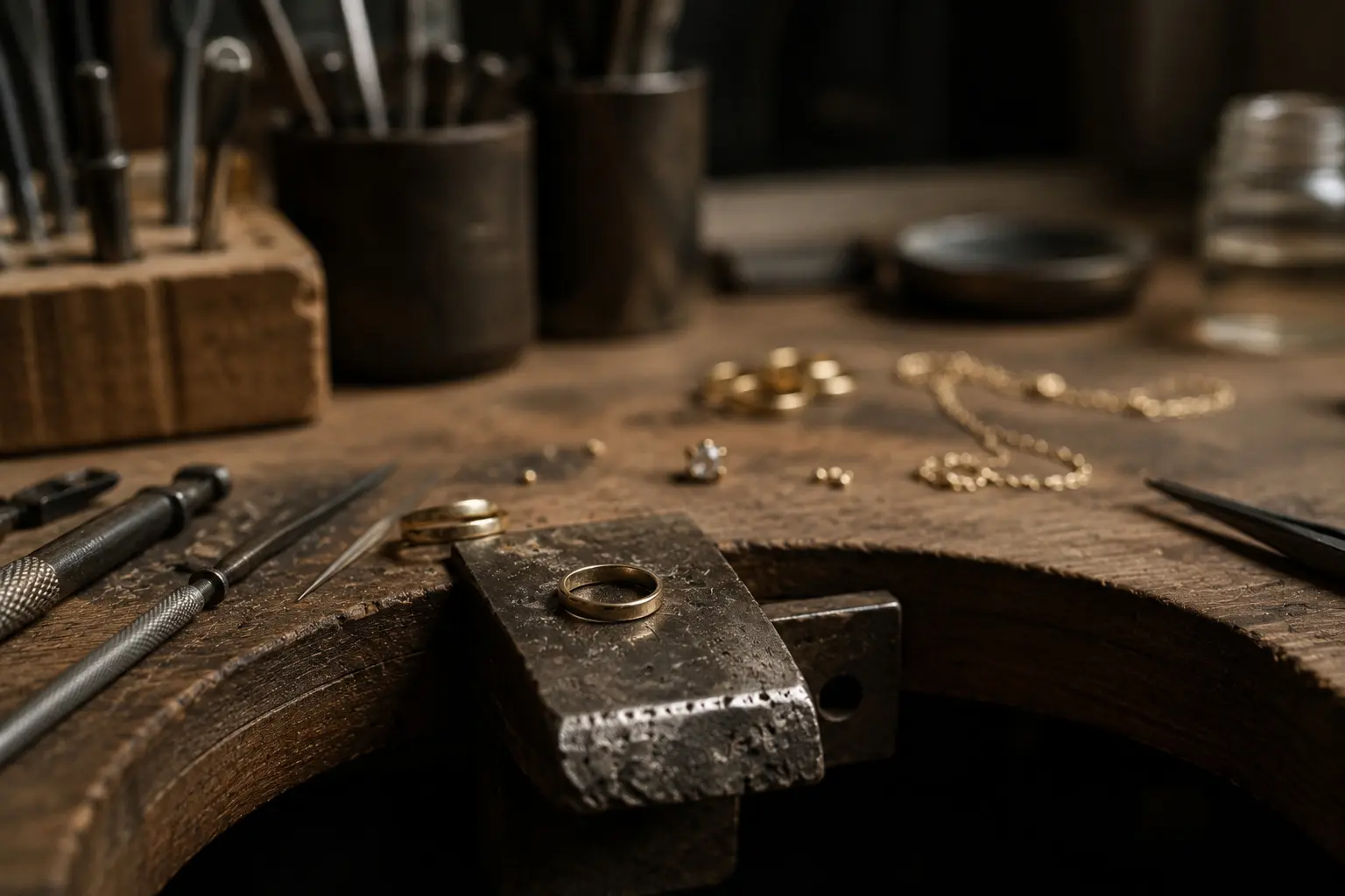 Détails de la fabrication des bijoux de l'Atelier