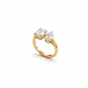 Twin Pear Emerald Engagement Ring